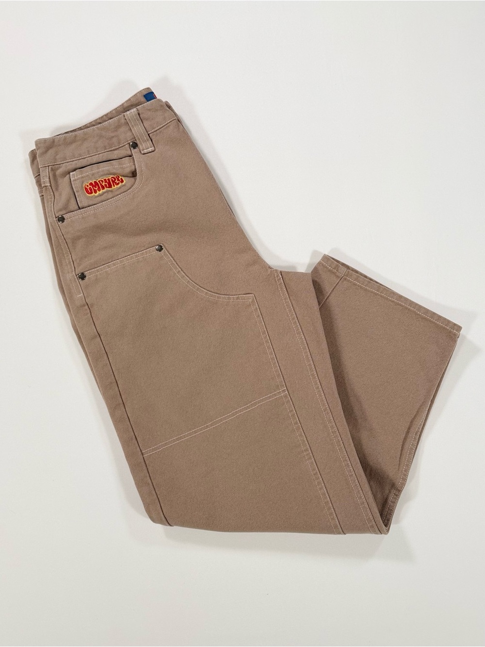 Empyre Khaki Double Knee Skateboarding Pants Size 30x26 Tan Baggy Work Carpenter